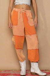POL Drawstring Pocketed Contrast Jogger Pants OutfitFlow